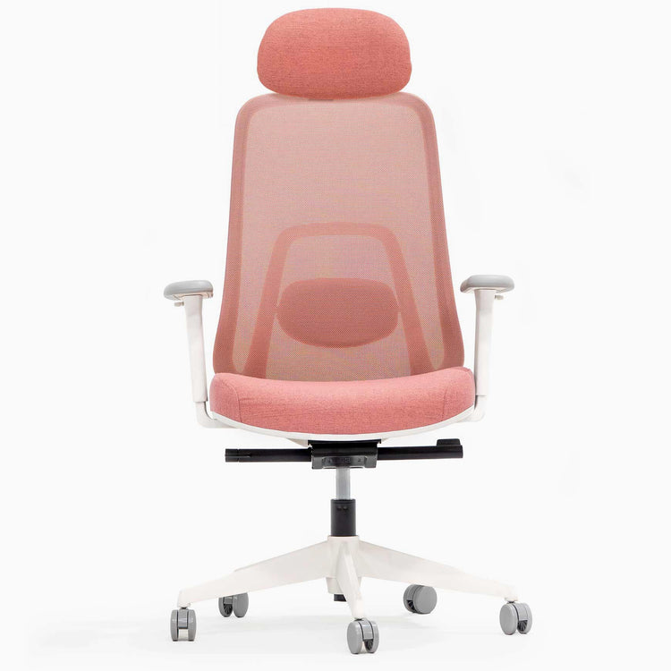 Coral orange regal chair with headrest