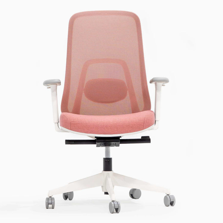 Adjustable ergonomic chair in coral - Desky