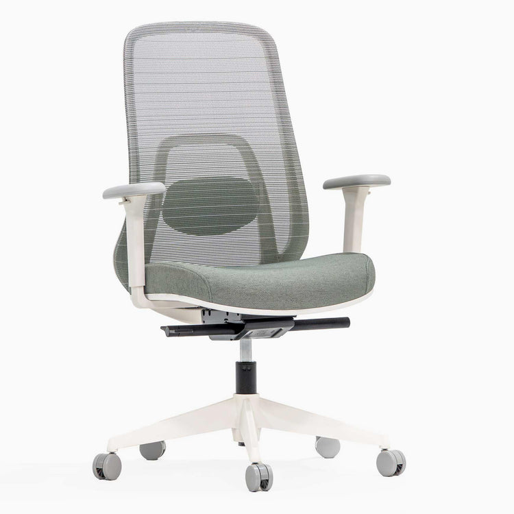 Sage green and white office chair - Desky