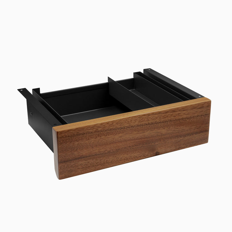 Desky Minimal Under Desk Drawer - Saman Hardwood Black Frame