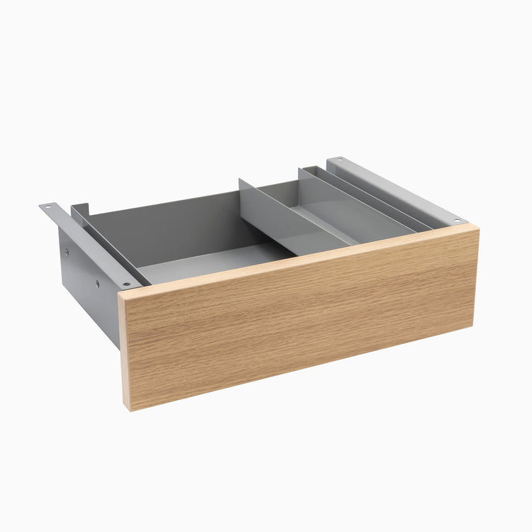Almost Perfect Desky Minimal Under Desk Drawer - Sublime Teak Melamine Grey Frame