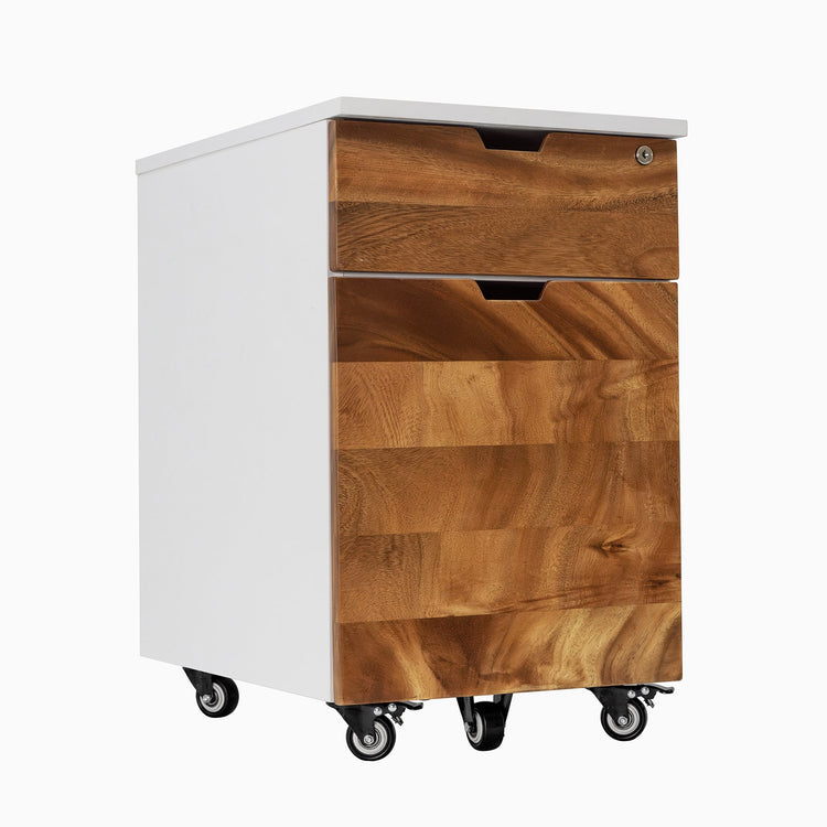 Hardwood saman white minimal filing cabinet