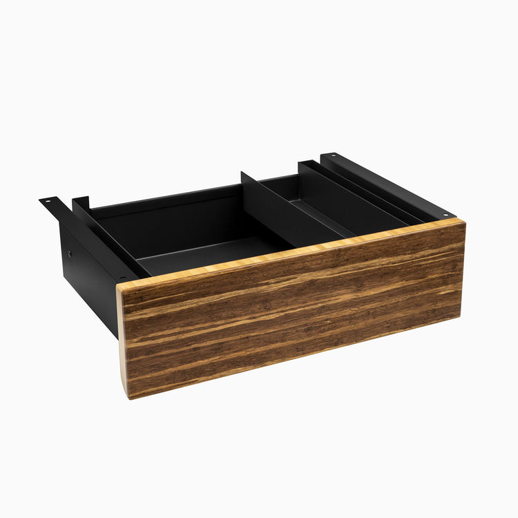 Almost Perfect Desky Minimal Under Desk Drawer - Tiger Bamboo Black Frame