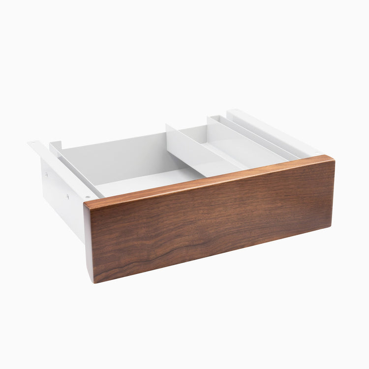 Almost Perfect Desky Minimal Under Desk Drawer - Walnut Hardwood White Frame