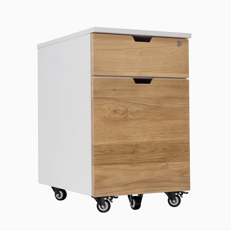 Hardwood white oak white minimal filing cabinet