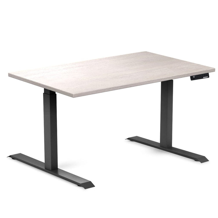 Desky Dual Rubberwood Sit Stand Desk White Brushed 1200x700/750mm - Desky