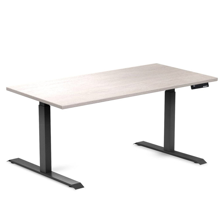 Desky Dual Rubberwood Sit Stand Desk White Brushed 1500x700/750mm - Desky