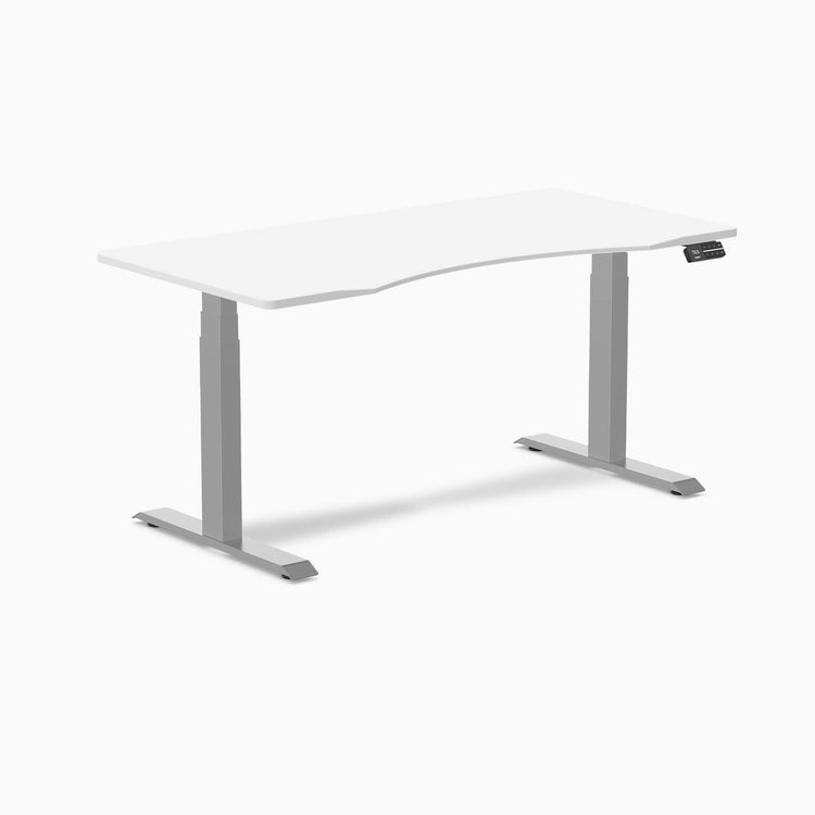 Desky Dual ergo edge white melamine top