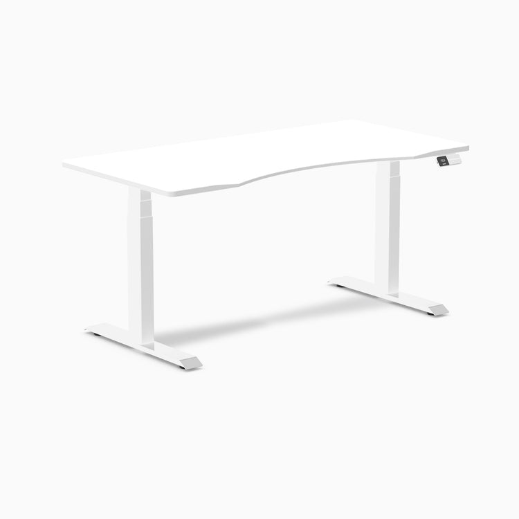 Desky Dual ergo edge white melamine top