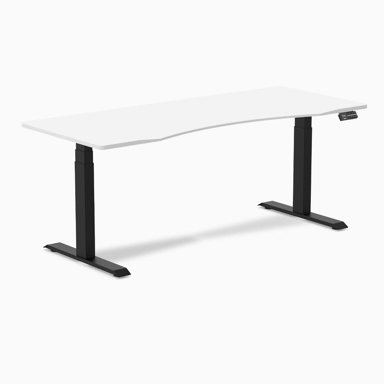 Desky Dual ergo edge white melamine top