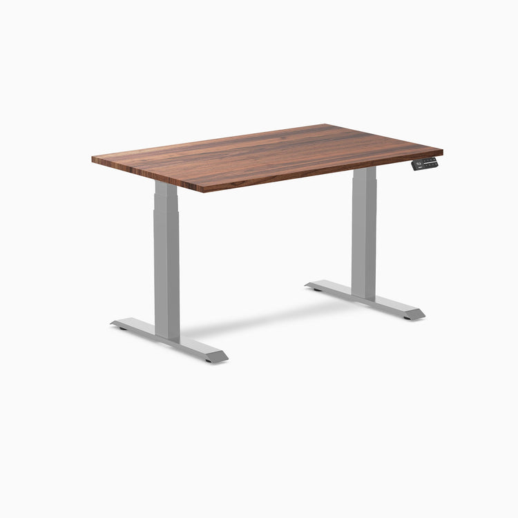 Desky Dual Hardwood Sit Stand Desk-Dual Desks-Desky-Walnut-1200x750mm-Grey-Desky® Australia