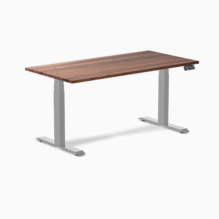 Desky Dual Hardwood Sit Stand Desk-Dual Desks-Desky-Walnut-1500x750mm-Grey-Desky® Australia