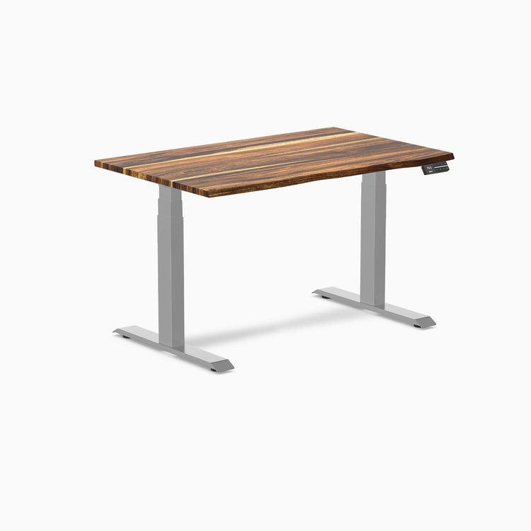 Desky Dual Hardwood Sit Stand Desk-Dual Desks-Desky-Pheasantwood-1200x750mm-Grey-Desky® Australia