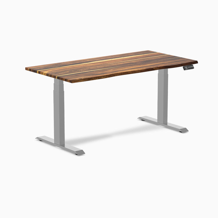 Desky Dual Hardwood Sit Stand Desk-Dual Desks-Desky-Pheasantwood-1500x750mm-Grey-Desky® Australia