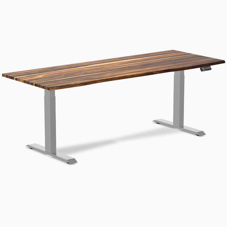 Desky Dual Hardwood Sit Stand Desk-Dual Desks-Desky-Pheasantwood-2000x750mm-Grey-Desky® Australia