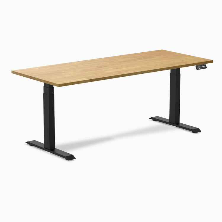 Electric Dual Rubberwood Sit Stand Desk light oak - Desky