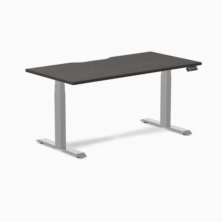 Desky Dual Scalloped Melamine Sit Stand Desk
