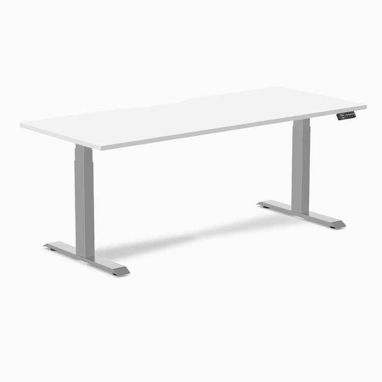 Desky Dual Scalloped Melamine Sit Stand Desk