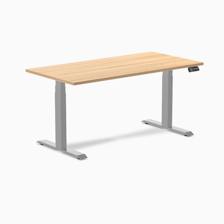 Desky Dual Scalloped Melamine Sit Stand Desk