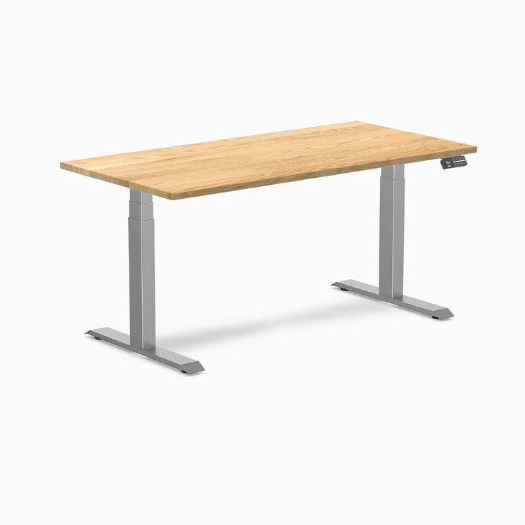 Desky Dual Hardwood Sit Stand Desk-Dual Desks-Desky-White Oak-1500x750mm-Space Grey-Desky® Australia