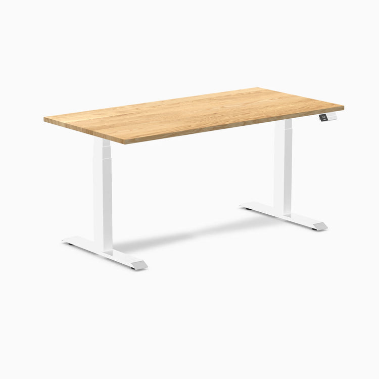 Desky Dual Hardwood Sit Stand Desk-Dual Desks-Desky-White Oak-1500x750mm-White-Desky® Australia