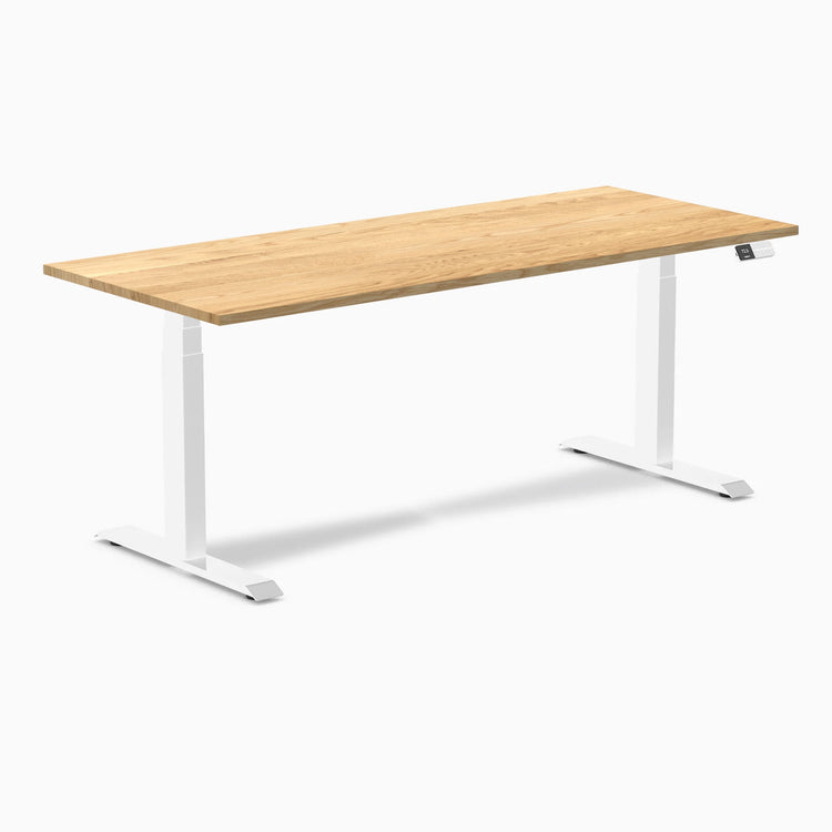 Desky Dual Hardwood Sit Stand Desk-Dual Desks-Desky-White Oak-1800x750mm-White-Desky® Australia