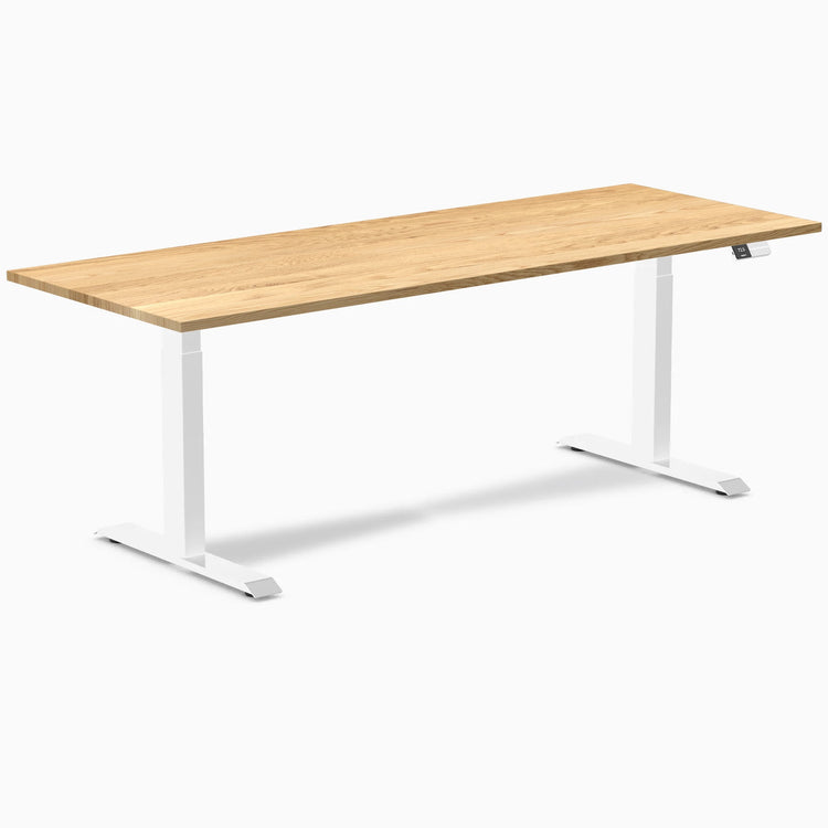Desky Dual Hardwood Sit Stand Desk-Dual Desks-Desky-White Oak-2000x750mm-White-Desky® Australia
