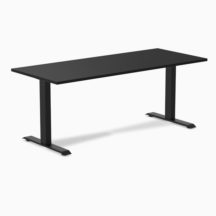 Zero melamine fixed office desk black desktop - Desky