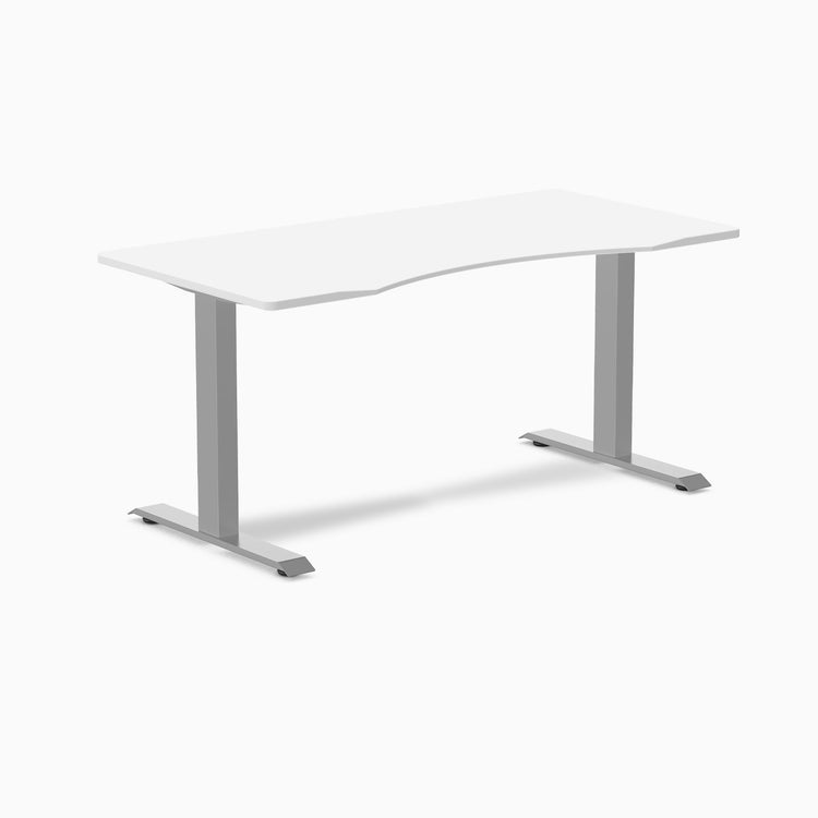 Zero ergo white melamine fixed office desk - Desky