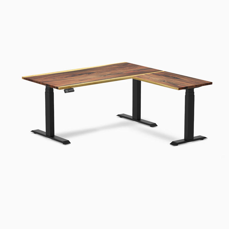 Desky Hardwood L-Shape Sit Stand Desk-Desky® Australia