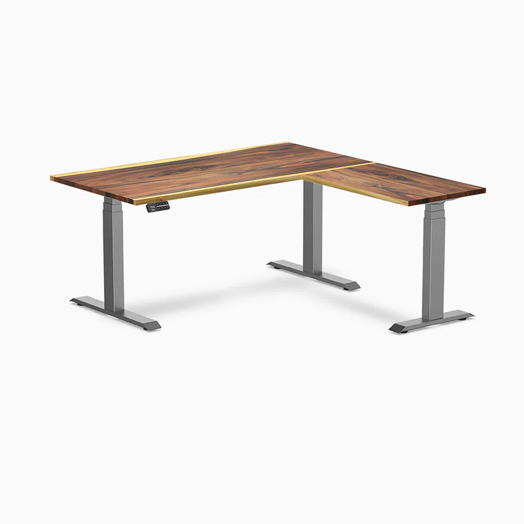 Desky Hardwood L-Shape Sit Stand Desk-Desky® Australia
