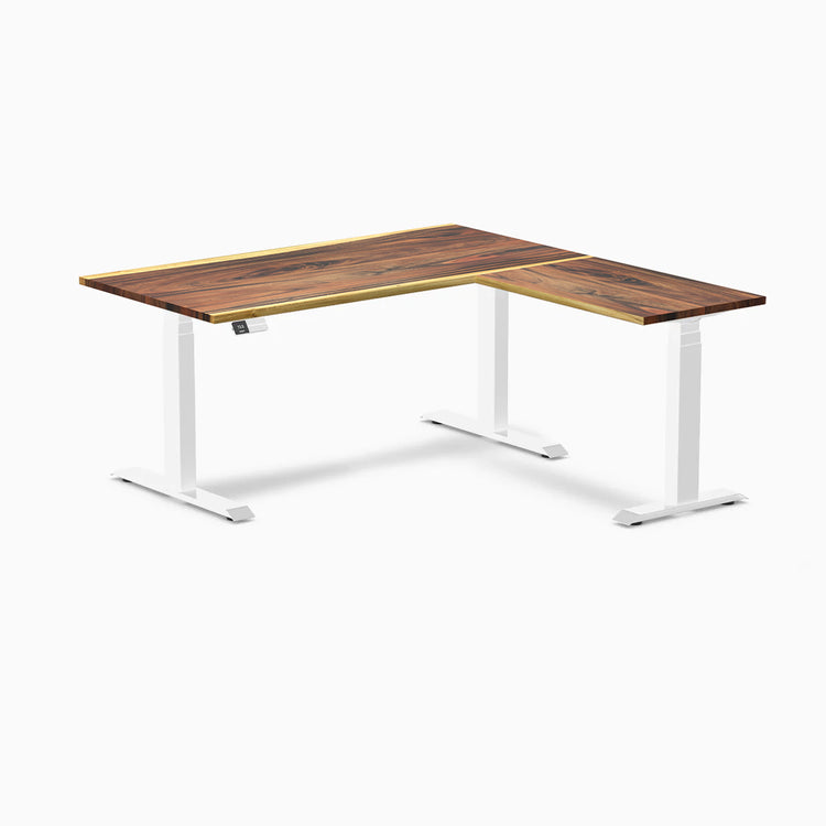 Desky Hardwood L-Shape Sit Stand Desk-Desky® Australia