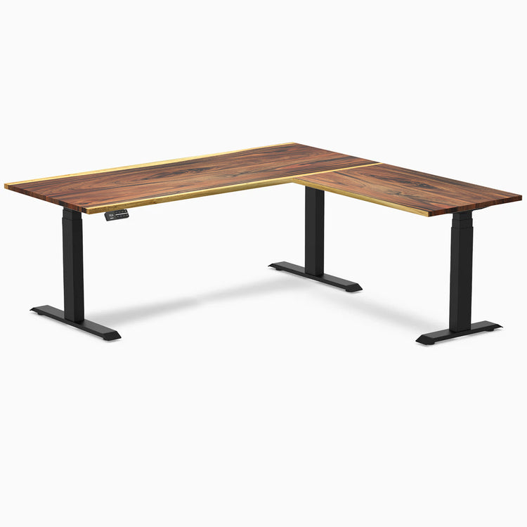 Desky Hardwood L-Shape Sit Stand Desk-Desky® Australia