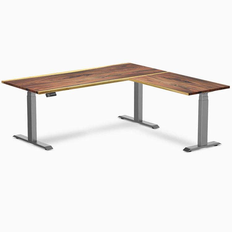 Desky Hardwood L-Shape Sit Stand Desk-Desky® Australia