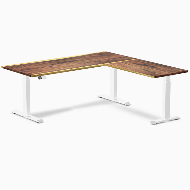 Desky Hardwood L-Shape Sit Stand Desk-Desky® Australia