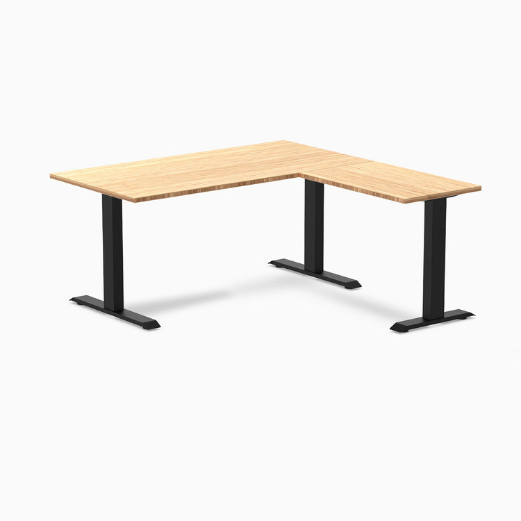 zero bamboo l-shape office desk