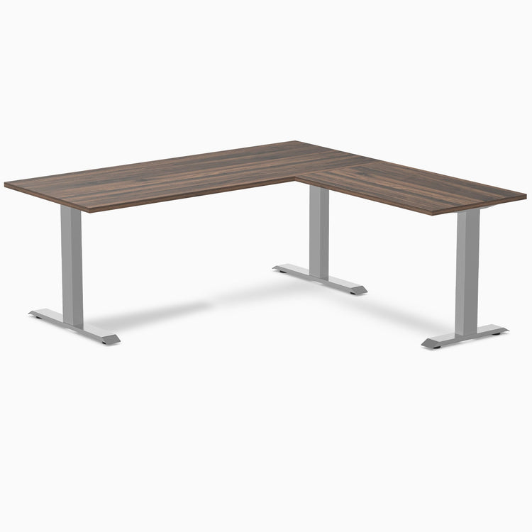 Fixed melamine l-shape fixed office desk jarrah legno - Desky