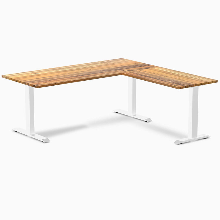 zero hardwood l-shape computer desk Harwood teak - Desky