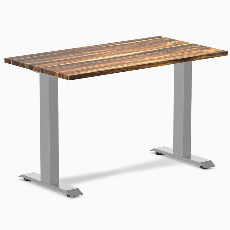 Desky Zero Mini Hardwood Office Desk-Fixed Desks-Desky-Pheasantwood-1100x600mm-Grey-Desky® Australia