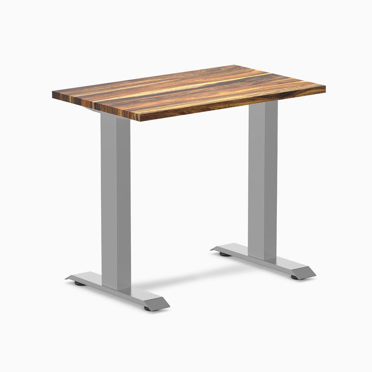 Desky Zero Mini Hardwood Office Desk-Fixed Desks-Desky-Pheasantwood-800x500mm-Grey-Desky® Australia