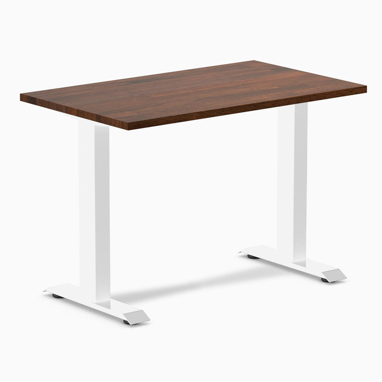 Desky fixed mini rubberwood sit stand desk in red walnut