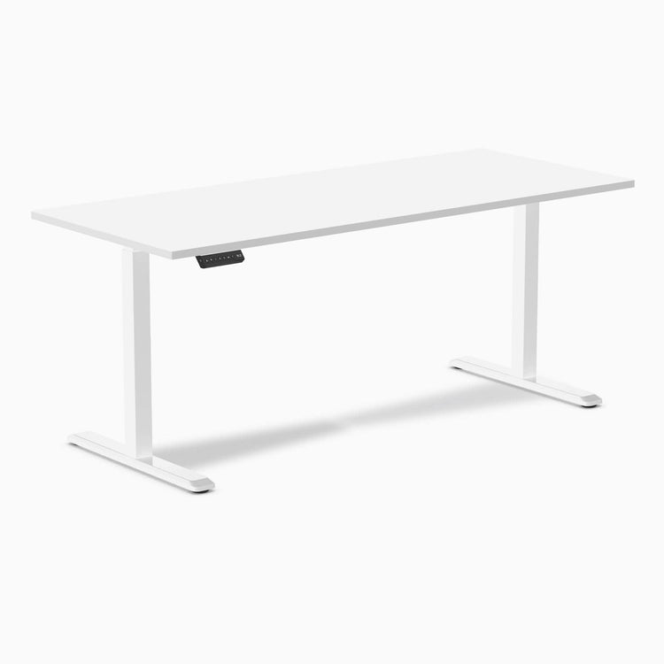 Electric single stand up desk white - Desky