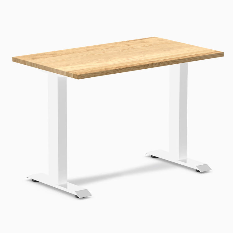 Desky Zero Mini Hardwood Office Desk-Fixed Desks-Desky-White Oak-1000x600mm-White-Desky® Australia