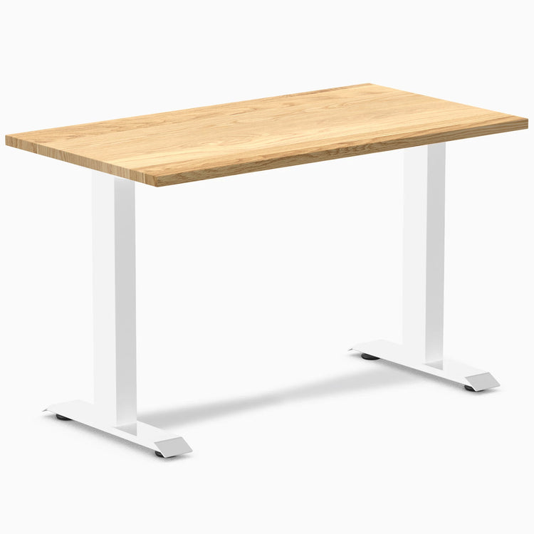 Desky Zero Mini Hardwood Office Desk-Fixed Desks-Desky-White Oak-1100x600mm-White-Desky® Australia