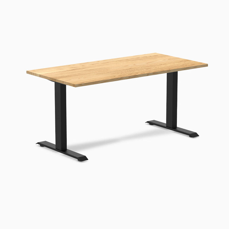 Desky Zero Hardwood Office Desk-Desks-Desky-White Oak-1500x750mm-Matte Black-Desky® Australia