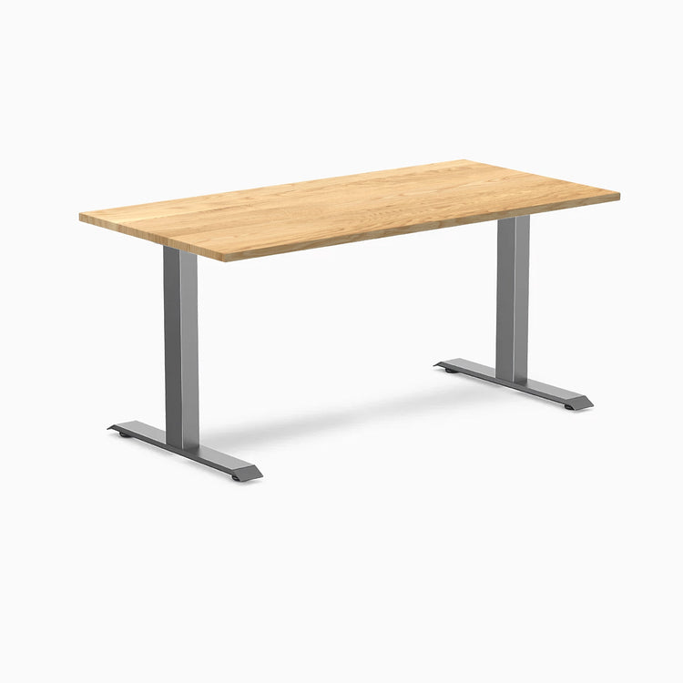 Desky Zero Hardwood Office Desk-Desks-Desky-White Oak-1500x750mm-Space Grey-Desky® Australia