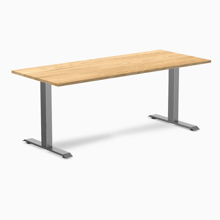 Desky Zero Hardwood Office Desk-Desks-Desky-White Oak-1800x750mm-Space Grey-Desky® Australia