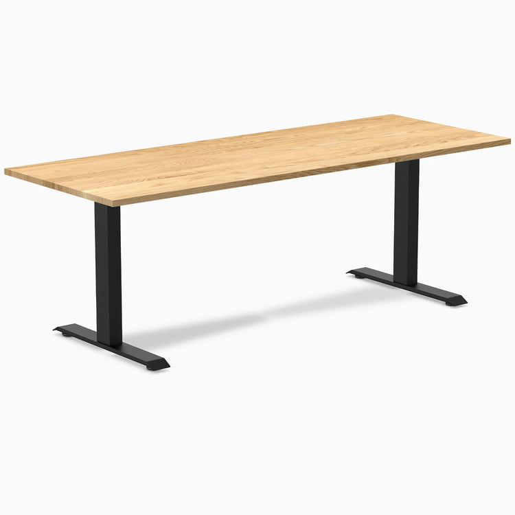 Desky Zero Hardwood Office Desk-Desks-Desky-White Oak-2000x750mm-Matte Black-Desky® Australia