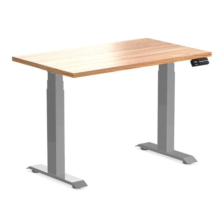 Desky Dual Mini Hardwood Sit Stand Desk-Red Oak Desky®