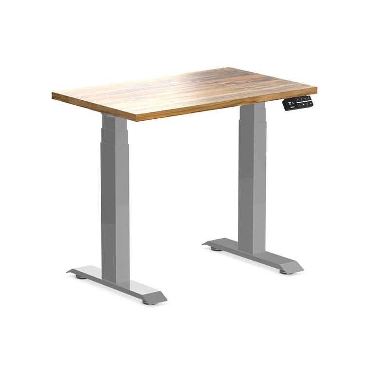 Desky Dual Mini Hardwood Sit Stand Desk-Teak Desky®